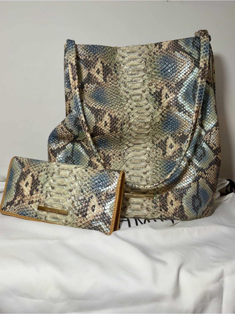 Brahmin Molly Haven Roxanne Shoulder Bag & Matching Wallet with duster bag